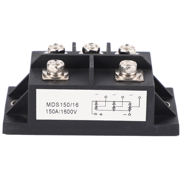 Mds150a 3-fas Diod Bridge Likriktare 150a Amp 1600v Koppar 150 Celsius 80x40x33mm Case Diod black