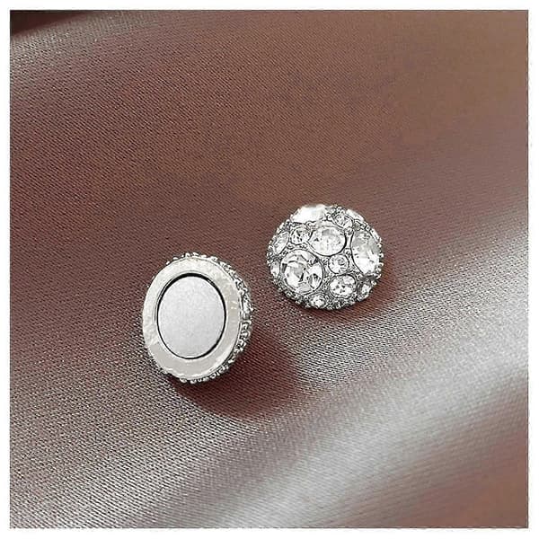 Magnetiske øreringe til piger Dobbeltsidet glitrende krystal magnetisk klips gave til damer veninder Golden Red Diamond Single