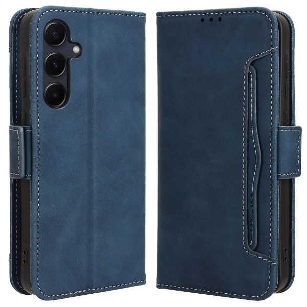 För Samsung Galaxy A35 5g Case Plånbok Läder Flip Cover med kortplatser Blue