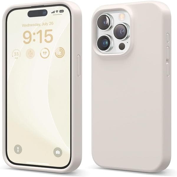 Flytande Silikonskal Kompatibelt med iPhone 15 Pro Skal, Sten