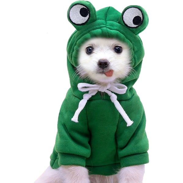 Hundkostymer för små hundar, husdjurskläder - Charmiga, festliga husdjurskläder för speciella tillfällen (Grön groda, liten) Small