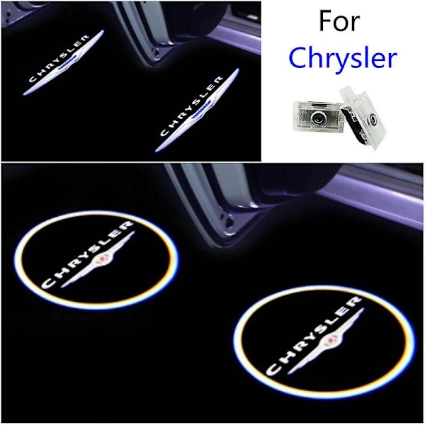 2kpl Led Car Door Welcome Light Logo Ghost Koristelamppu Chrysler 300 300c 200 Sebring Fr Jr Js Lancia Thema Tarvikkeet Chrysler a circle