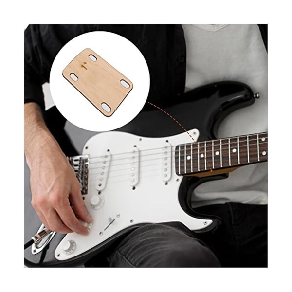 3 stk gitarhals-shims, solid lønnetre gitarhals-shimsbeskyttelse 0,25, 0,5 og 1 grads gitar Wood Color