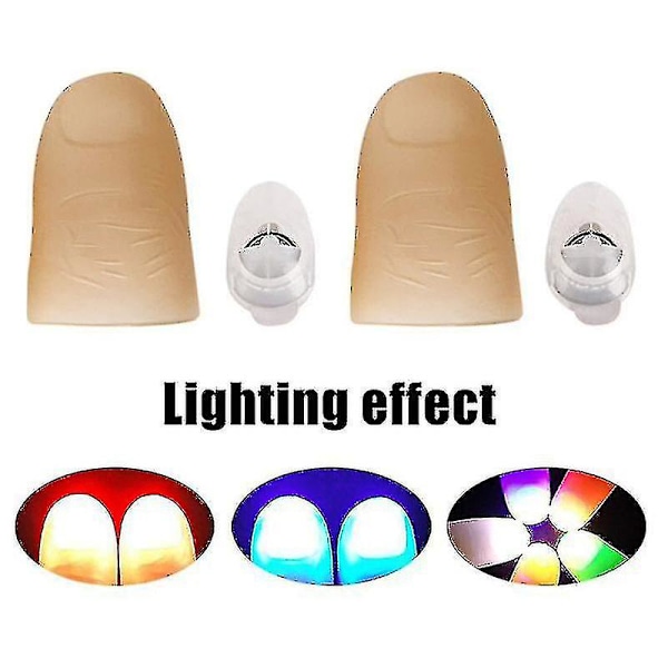2 stk Party Lysende Glow Tommelfinger Lys Led Blinkende Finger Lys Magisk Triks Rekvisitter