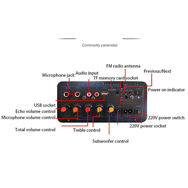 200w Digital Bluetooth Stereo Amplifier Board Subwoofer Mikrofon Karaoke Förstärkare för 8-12 tum