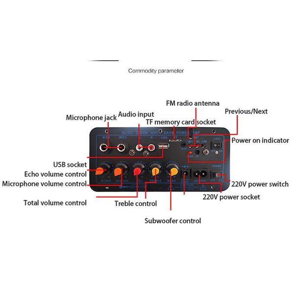 200w digital Bluetooth stereoforsterkerkort Subwoofer Mikrofon Karaokeforsterkere for 8-12 tommer