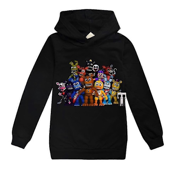 Five Nights At Freddy's Barn- och Flickbarn Söt Hoodie Långärmad Lös Huvtröja Tröja Toppar Höst Vinter Black 7-8Y