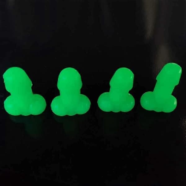 Spøk ventilhette, 4 stk universell morsom dekkventilhette, lysende dekkventilhette lyser i mørket Green 4pcs