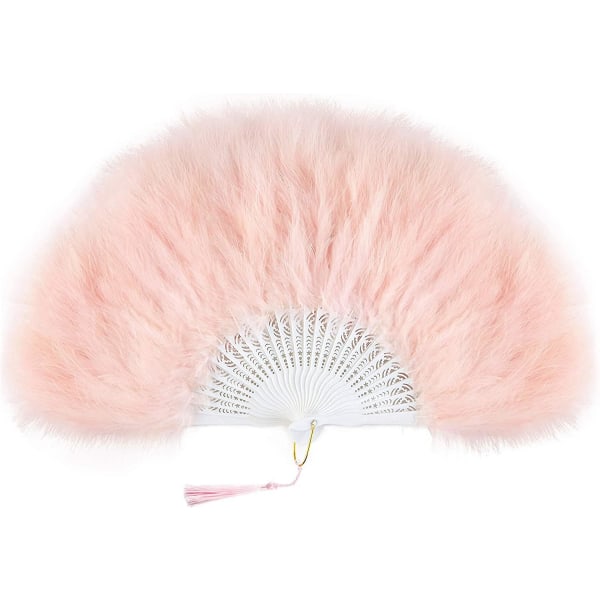 Feather Fan Hand Fan For Women Feather Folding Fan Fan Feather Flapper Great Gatsby Party Accessory Pink