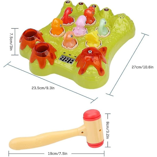 Slå en dinosaur-lek, interaktiv elektrisk dinosaur barn dinosaur-gåva (grön)