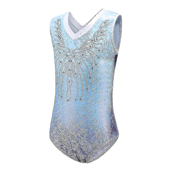 Piger Sleeveless Dansedragt Gymnastik Leotard Ballet Leotards Light Blue 9-10Y