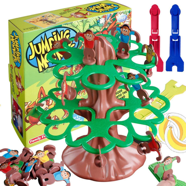 Jumping Monkeys -peli lapsille - Katapultoi apinasi puuhun voittaaksesi pelin -Vanhempien ja lasten interaktiivinen lautapeli Lelujen pomppupeli