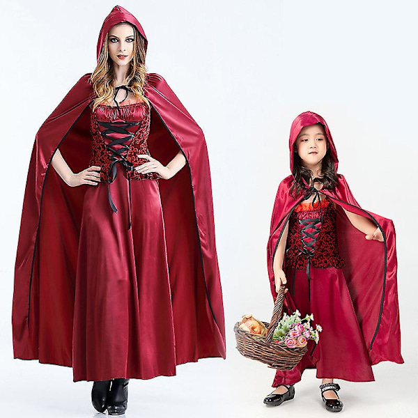 Halloween Lilla Rödluvan Kostym Jul Kostym Cosplay Rollspel Scenföreställning Kostym Kid 140