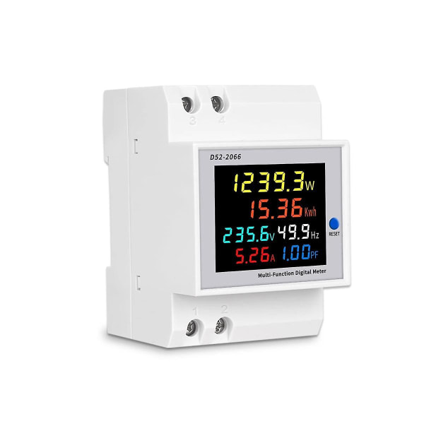 Digital Enkeltfase AC 40-300v 100a Din Rail 6 In 1 Voltmeter Amperemeter Watt Kwh Frequency Meter 110