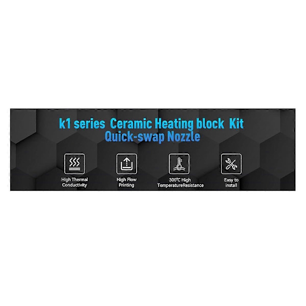 3D Printer Hotend K1 K1c Keramisk Hotend Kit Hurtig Udskiftningsdyse til K1 Max K1C 3D Printer Black