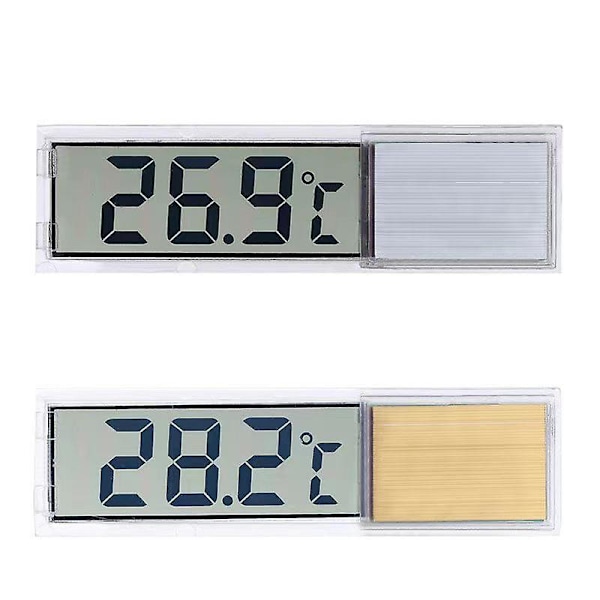 1 stk Lcd 3d Krystall Digital Måling Fisketank Reptil Akvarium Termometer gold