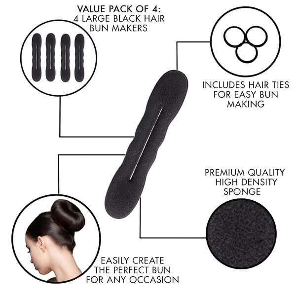 4 stk. Magic Bun Maker, Skumsvamp Styler Tilbehør