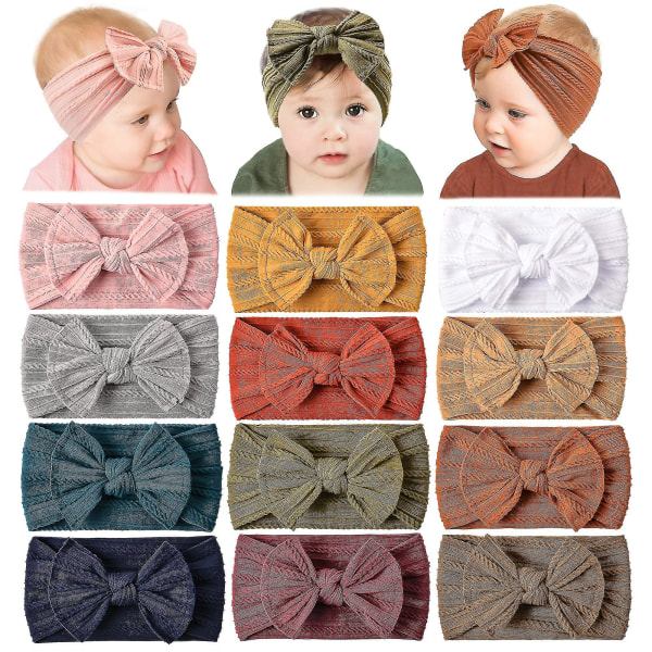 12 Pack Baby Nylon Headbands Hairbands