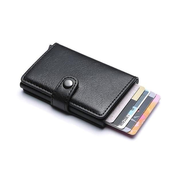 PopUp Smart-kortetui der skyder 8 kort ud RFID-NFC Sikker - Sort