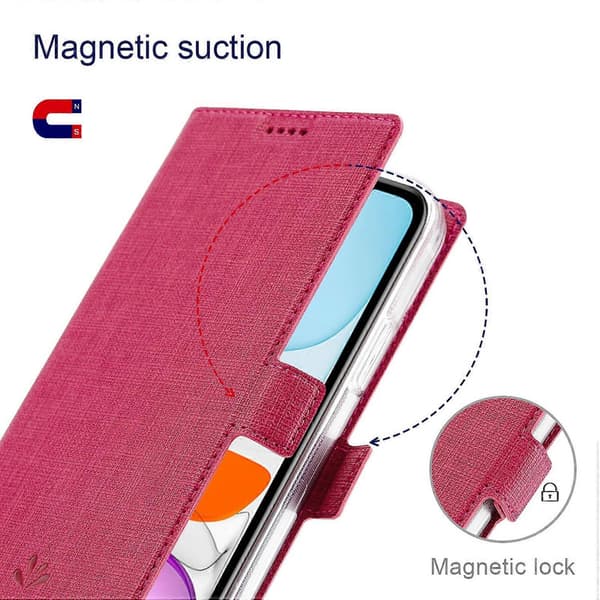 Magsafe-nahkakotelo iPhone 14:lle Rose Red