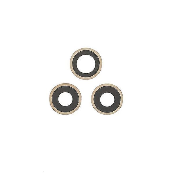 Kompatibel med iPhone 12 Pro 1 sæt bagkamera linseringdæksel med glaslinse (uden logo) Gold