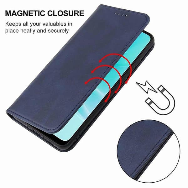 Magnetiskt läderfodral för OPPO A57 4G Blue