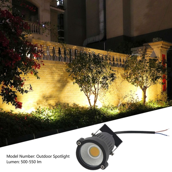 COB 3W 12V LED gräsmatta ljus Vattentät LED spotlight trädgårdsljus utomhus spotlight (ingen pelare warm light
