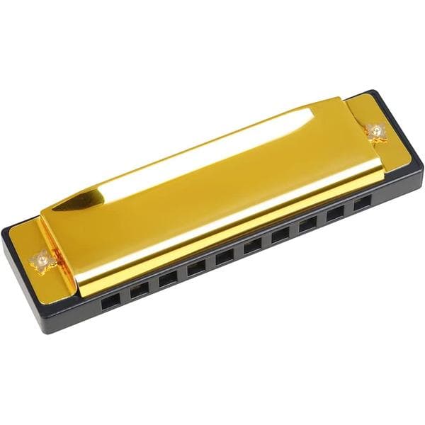 Blues Harmonica, Diatonic Blues Harmonica in C Key, 10 Holes 20 Tones Blues Harp Harmonica (Rose Red) gold