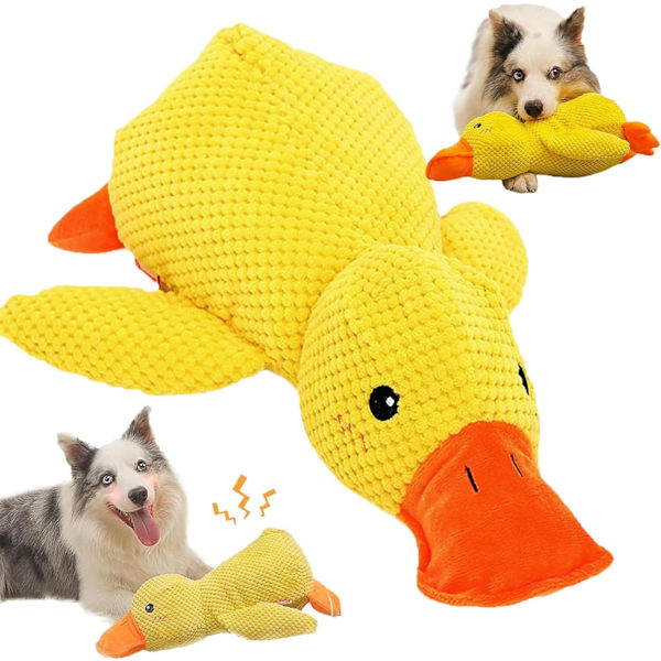 Mellow Dog rauhoittava ankka, rauhoittava ankka koiralle, rauhoittava ankka koiran lelu, rauhoittava ankka koiran tyyny, rauhoittava ankka koiran lelu Yellow