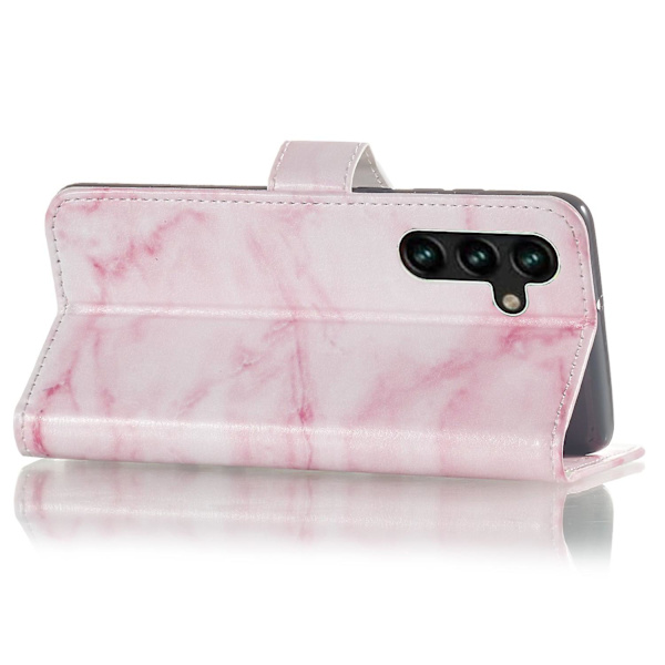 För Samsung Galaxy A35 Läderfodral Case printed Folio Cover Marmor Pink Style C Samsung Galaxy A35 5G