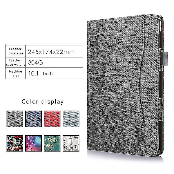 Deksel for Lenovo Tab M10 10.1 Tb-x605l Slim Folding Stand Flip Case Pu-lærdeksel for Lenovo Tab P10 Tb-x705l 10,1 tommers etuier Eiffel Tower