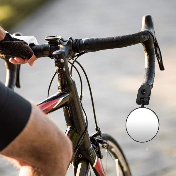 Tangon pään pyöräpeilit, HD-laajakulmaiset polkupyörän taustapeilit, 360 Dregree säädettävä pyörimissuuntainen ohjaustangon kupera peili