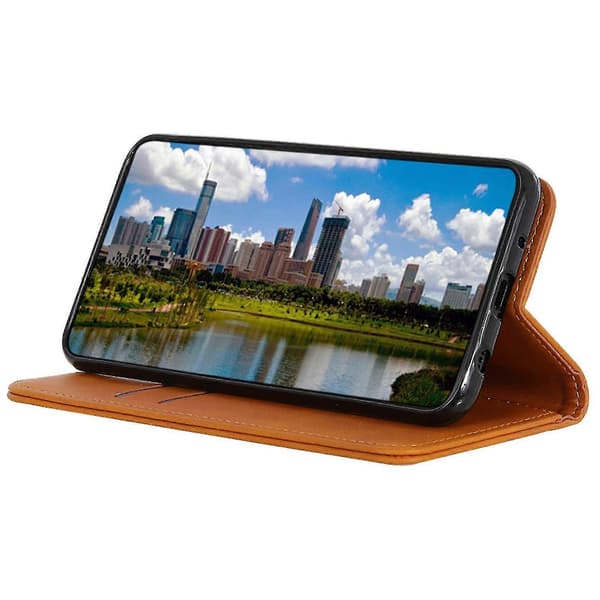 Til Xiaomi Redmi 13c Etui Split Læder Magnetisk Auto-absorberende Telefoncover Brown