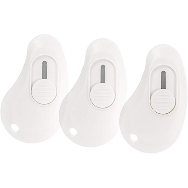 3 stk. Mini Cutter Bærbar Lille Kasse Cutter Auto - Fjeder Kuvert Åbning Cutter Kontor Lille Papir Cutter Hvid