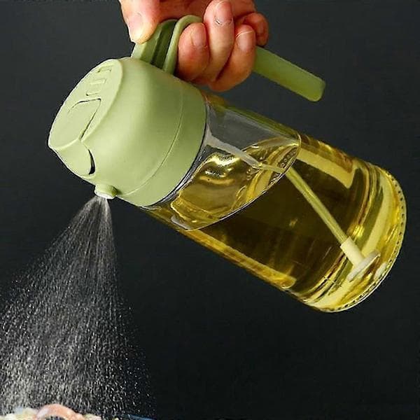 Gjenbrukbar oljeforstøver og dispenser for matlaging og baking med dobbel funksjonalitet witch