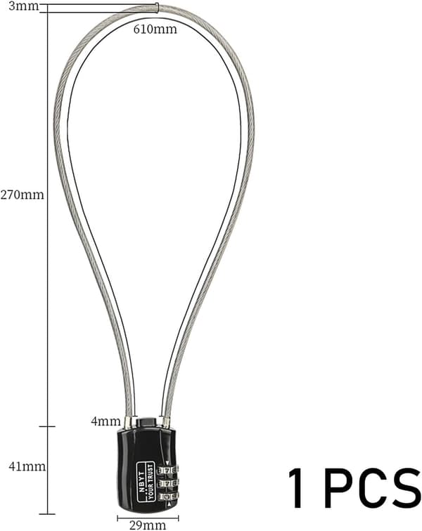 1-pack cykelkabel med digitalt kombinationslås