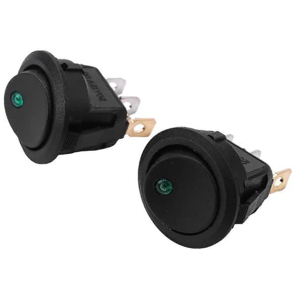8st 12V LED-punktljus rund vippströmbrytare för bilbåt black