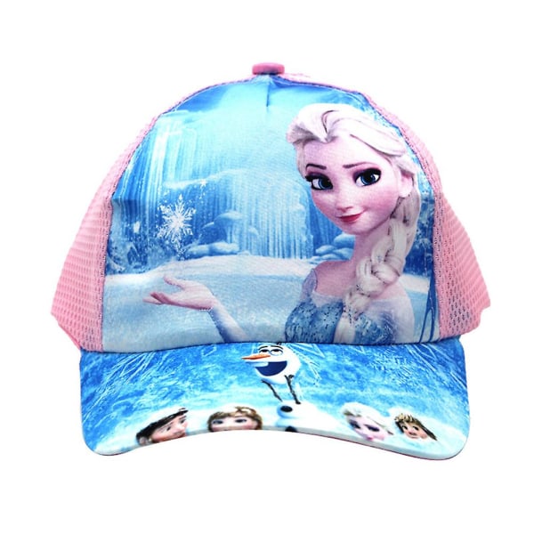 Tecknad Frozen print cap Visir Mesh Hat för barn flickor Blue