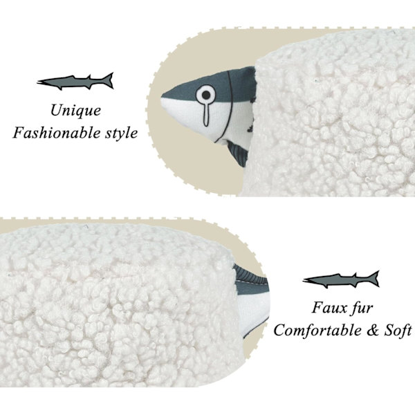 Fuzzy Bucket Hat för Kvinnor och Män - Luddig, Söt Bucket Hat för Vinter, Varm Plysch, Fiskehatt, Fluffig Sherpa, Rolig Hatt Fish-white