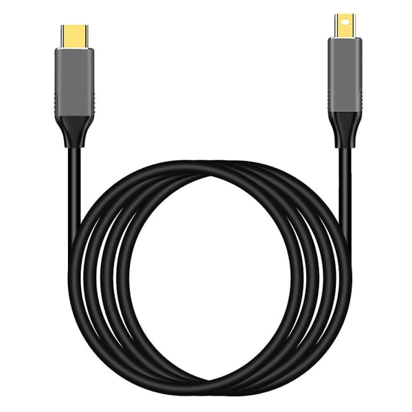 USB C - Mini Displayport -kaapeli USB tyyppi C 3 - Mini Dp -johto 4k -sovitinkaapeli black