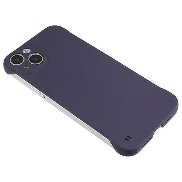 Kompatibel med iPhone 15 Plus etui rammeløst hud-touch hårdt PC telefoncover DarkPurple