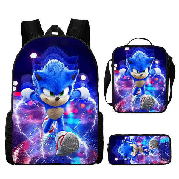 Sonic Reppu Sonic Opiskelijalaukku Lounaslaukku Case Kolmiosainen set
