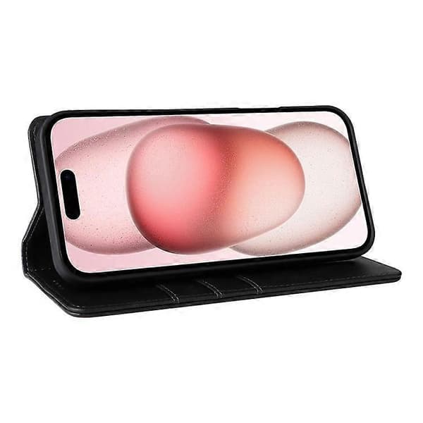 Kompatibel med iPhone 15 Plus / 14 Plus Fodral RFID PU Läder Plånboksstativskydd Black