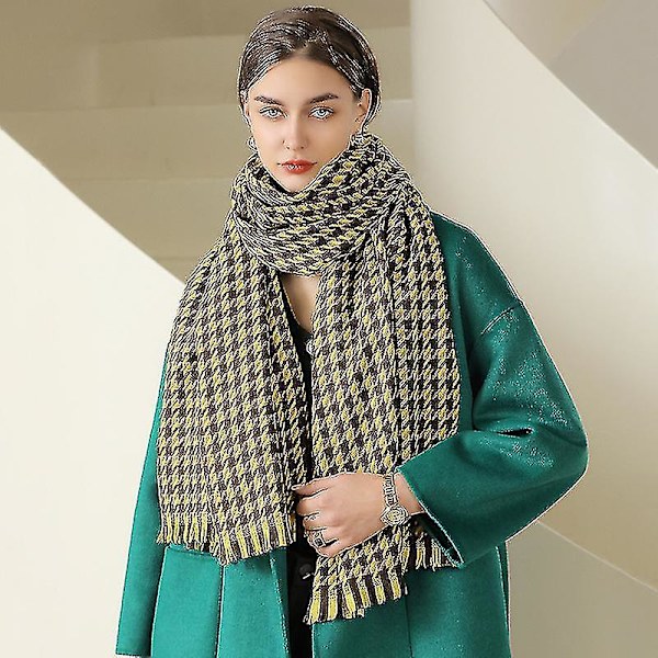 Dametørnet Cashmere Tartan Tørklæde Mode Varm Sjal Tørklæde