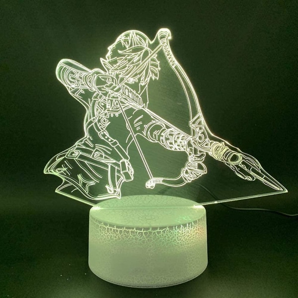 Wekity 3d Nattljus Led Nattljus Spel The Legend of Zelda Link Figur Nattlampa Hem Ljus Födelsedagspresent för barn Sovrum 3d Lampa Pojke