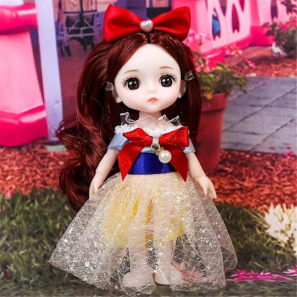 Mini flicka dockor leder rörliga docka med tillbehör små söta kläder klä upp prinsessa outfit Dolly bästa present för 3 år+