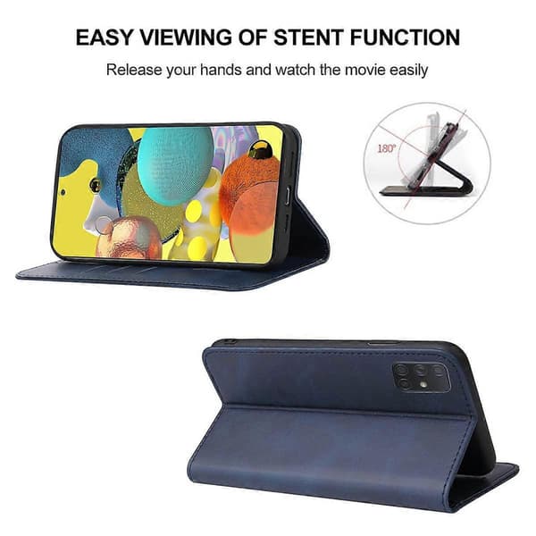 Magnetiskt läderfodral för Samsung Galaxy A51 5G Blue