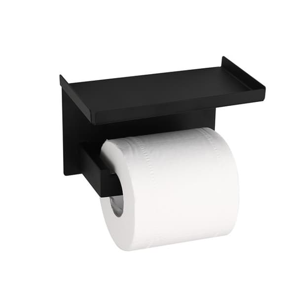 Toiletpapirholder med matsort hylde
