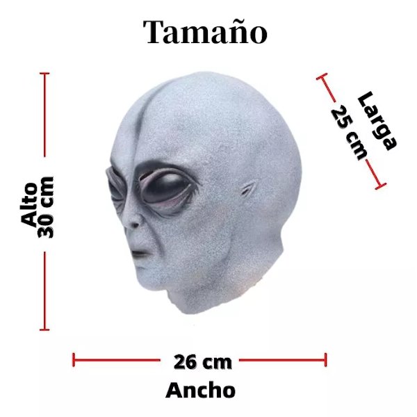 Grå Alien Maske Ujordisk Latex Halloween Gys Gris