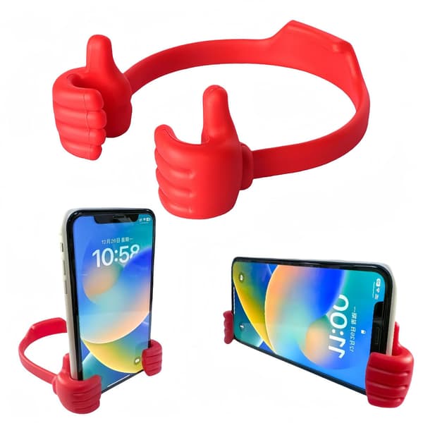 1 stk. (Rød) Universal Fleksibel Mobiltelefonholder til iPhone iPad Samsung og Huawei Plus